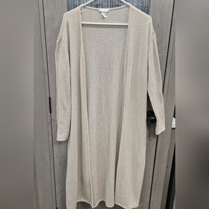 Venus Cream Waffle Knit Longline Cardigan – Size M
